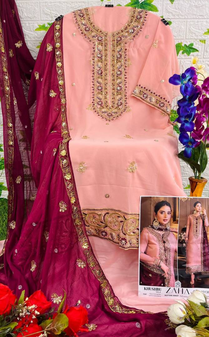 Zaha 10136 Fancy Designer Pakistani Suits Catalog